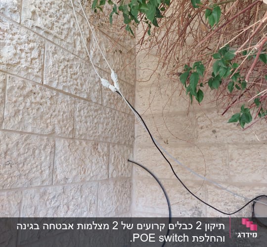 חיווט ותשתית כבלים על קיר אבן חיצוני
